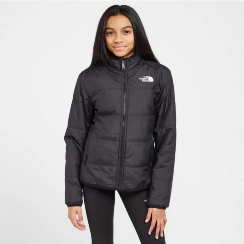 NWT The North Face Girls Size XS (6) Reversible Faux Fur Mossbud Jacket, Black - Picture 1 of 12